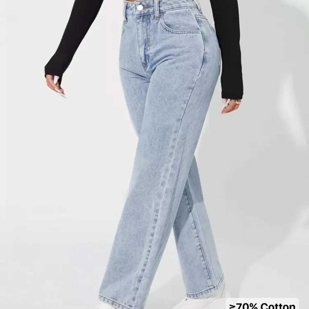 SHEIN Light Blue High Rise Women's Jeans